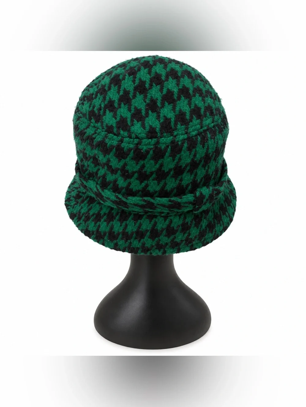Vintage Green Houndstooth Bucket Hat
